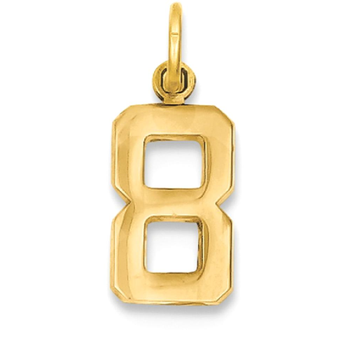 IceCarats 14k Yellow Gold Casted Small Number 8 Pendant Charm Necklace Sport