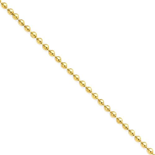 IceCarats Stainless Steel Gold Plated 2mm 20 Inch Ball Chain Necklace Beadsed