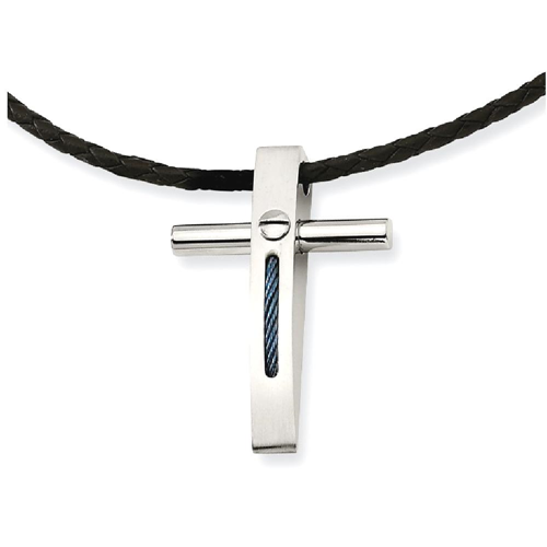 IceCarats Stainless Steel Link Rope Accent Cross Religious Pendant Chain Necklace Cord