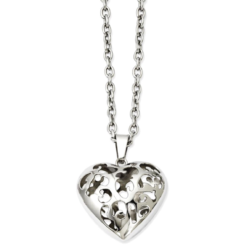IceCarats Stainless Steel Heart 20 Inch Chain Necklace Love