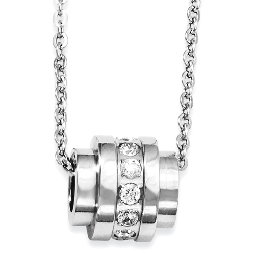 IceCarats Stainless Steel Cubic Zirconia Cz Pendant Chain Necklace