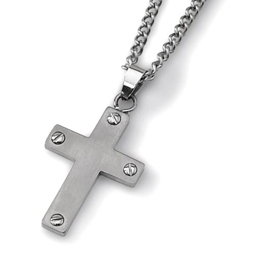 IceCarats Titanium Cross Religious 22 Inch Chain Necklace Crucifix