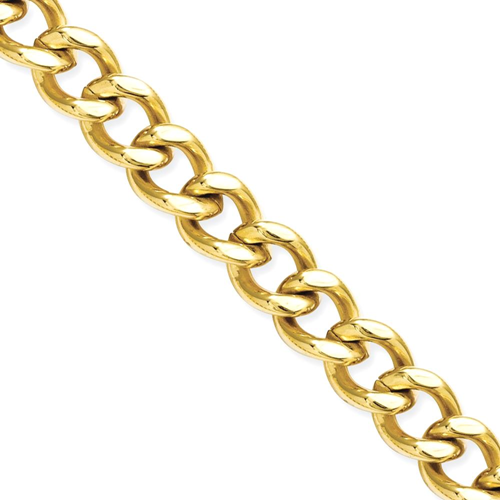 IceCarats Stainless Steel Gold Plated 7.5mm 22 Inch Link Curb Chain Necklace