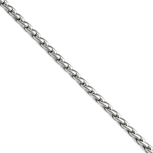 IceCarats Stainless Steel 3mm Link Wheat 22 Inch Chain Necklace Spiga