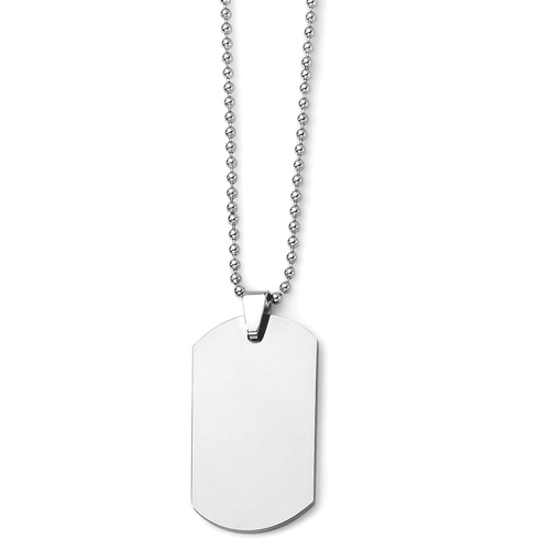 IceCarats Tungsten Dog Tag 22 Inch Chain Necklace Men Dogtag