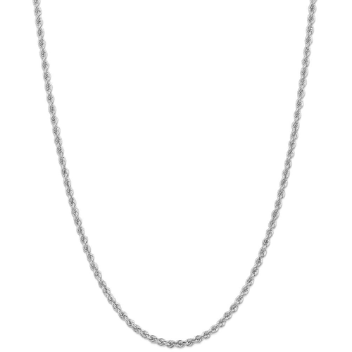 IceCarats 14k White Gold 3mm Handmade Link Rope Chain Necklace 24 Inch
