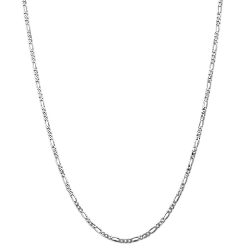 IceCarats 14k White Gold 2.75mm Flat Link Figaro Necklace Chain