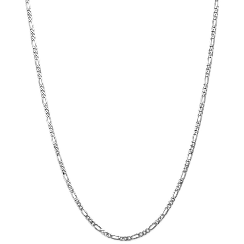IceCarats 14k White Gold 3mm Flat Link Figaro Chain Necklace 16 Inch