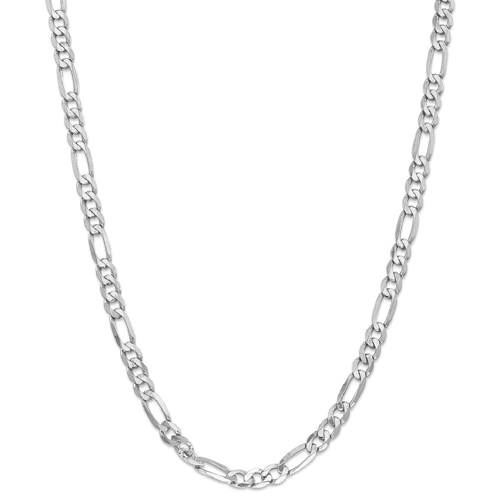 IceCarats 14k White Gold 6mm Flat Link Figaro Chain Necklace 24 Inch