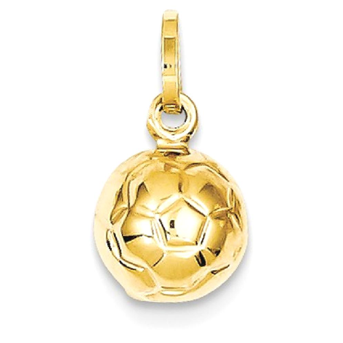 IceCarats 14k Yellow Gold 3 D Soccer 