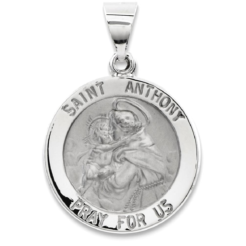 IceCarats 14k White Gold Saint Anthony Medal Pendant Charm