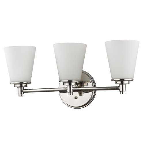 Conti 3-Light Bath & Vanity Fixture in Polished Nickel