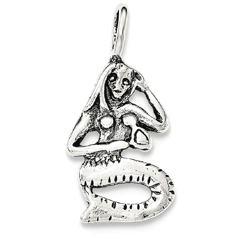 IceCarats 925 Sterling Silver Mermaid Pendant Charm Necklace Sea Shore