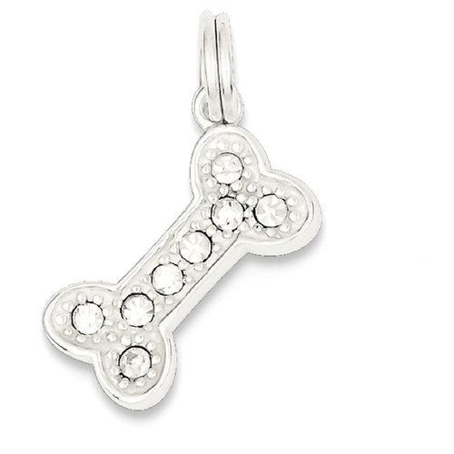 Solid 925 Sterling Silver Dog Bone Pendant Necklace 