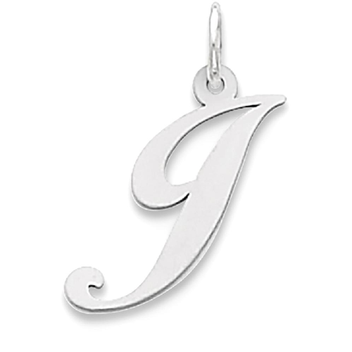 IceCarats 925 Sterling Silver Medium Script Initial Monogram Name Letter J Pendant Charm Necklace