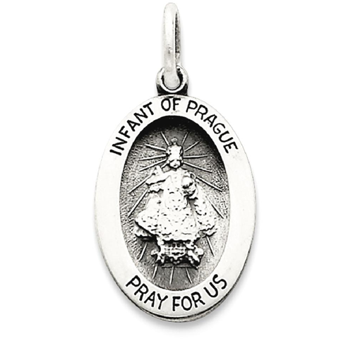 IceCarats 925 Sterling Silver Infant Of Prague Medal Pendant Charm Necklace Religious
