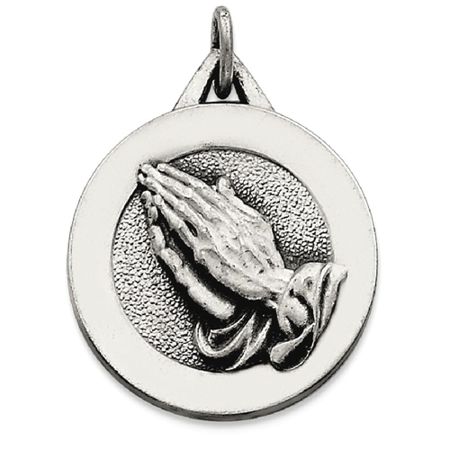 IceCarats 925 Sterling Silver Praying Hands Pendant Charm Necklace Religious H