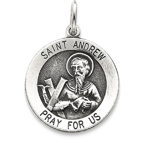 IceCarats 925 Sterling Silver Saint Andrew Medal Pendant Charm Necklace Religious Patron St