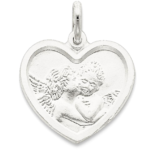 IceCarats 925 Sterling Silver Angel Heart Pendant Charm Necklace Religious