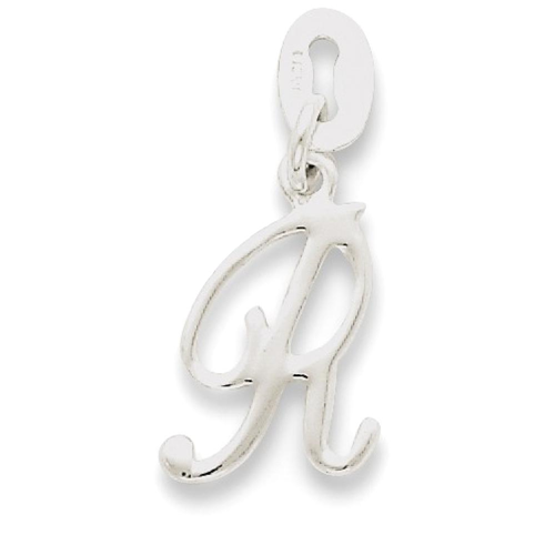 IceCarats 925 Sterling Silver Initial Monogram Name Letter R Pendant Charm Necklace