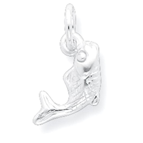 IceCarats 925 Sterling Silver Fish Pendant Charm Necklace Animal Sea Life