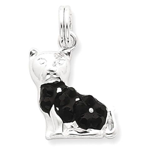 IceCarats 925 Sterling Silver Enameled Cat Pendant Charm Necklace Animal