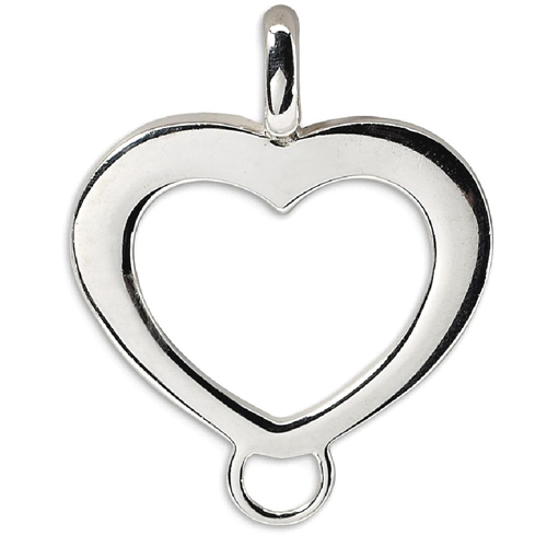 IceCarats 925 Sterling Silver Heart Shaped Pendant Charm Necklace Carrier Love