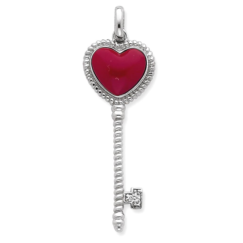 925 Sterling Silver I Love Hockey Open Heart CZ Necklace