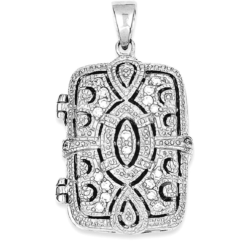 IceCarats 925 Sterling Silver Cubic Zirconia Cz Oval Design Square Locket Pendant Charm Necklace Shaped