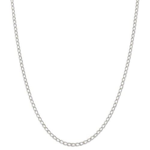 IceCarats 925 Sterling Silver 3mm Half Round Wire Link Curb Necklace Chain