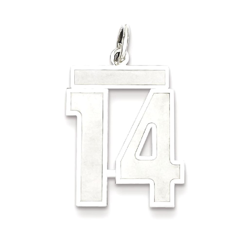 IceCarats 925 Sterling Silver Medium Number 14 Sport Laser Etched