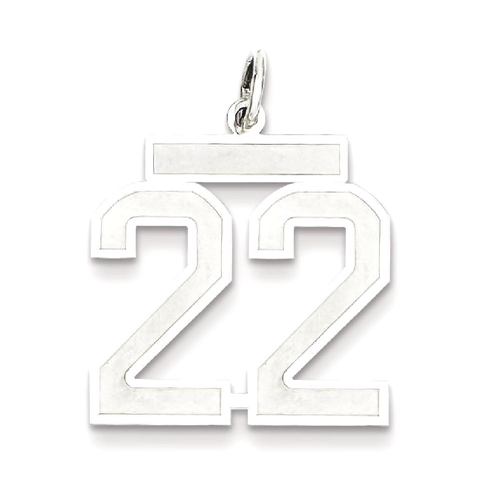 IceCarats 925 Sterling Silver Medium Number 22 Sport Laser Etched