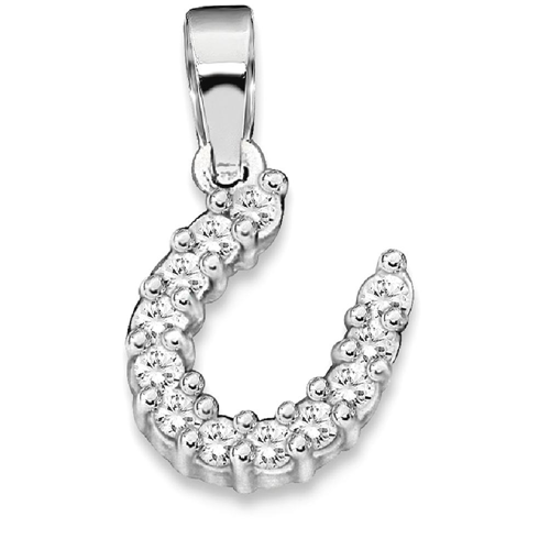 IceCarats 925 Sterling Silver Horseshoe Cubic Zirconia Cz Pendant Charm Necklace Good Luck Italian Horn Animal Horse