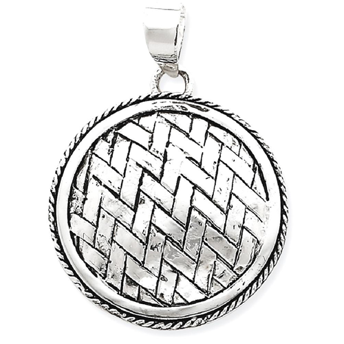 IceCarats 925 Sterling Silver Circle Weave Pendant Charm Necklace