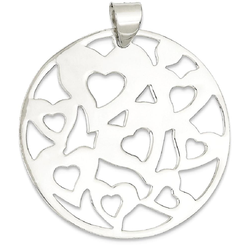 IceCarats 925 Sterling Silver Round Cut Out Hearts Pendant Charm Necklace Love