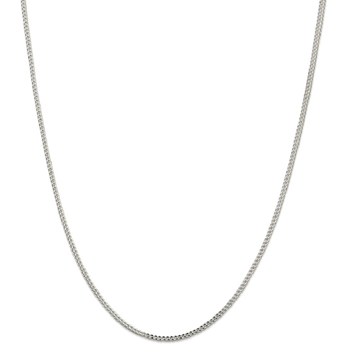 IceCarats 925 Sterling Silver 2mm Square Franco Chain Necklace Round