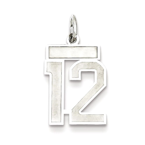 IceCarats 925 Sterling Silver Small Number 12 Sport Laser Etched