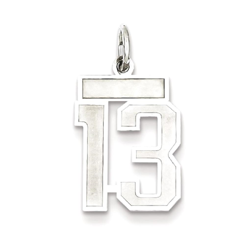 IceCarats 925 Sterling Silver Small Number 13 Sport Laser Etched