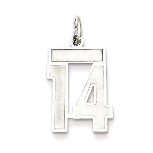 IceCarats 925 Sterling Silver Small Number 14 Sport Laser Etched