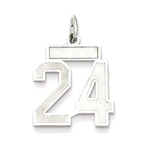 IceCarats 925 Sterling Silver Small Number 24 Sport Laser Etched