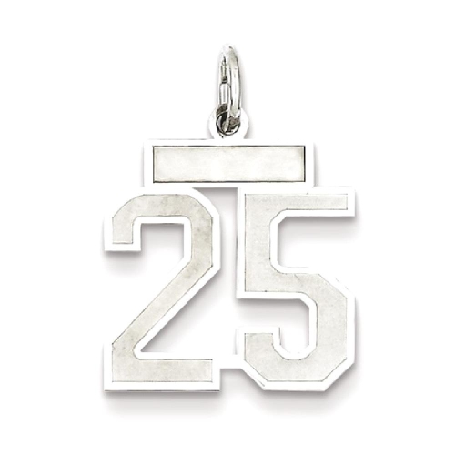 IceCarats 925 Sterling Silver Small Number 25 Sport Laser Etched