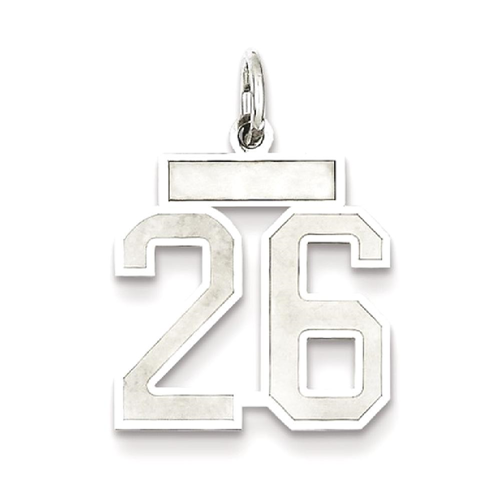 IceCarats 925 Sterling Silver Small Number 26 Sport Laser Etched
