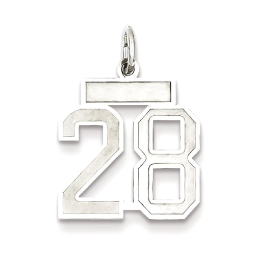 IceCarats 925 Sterling Silver Small Number 28 Sport Laser Etched