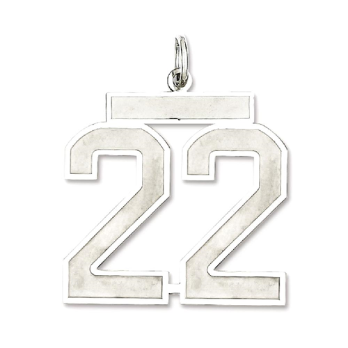 IceCarats 925 Sterling Silver Large Number 22 Sport Laser Etched