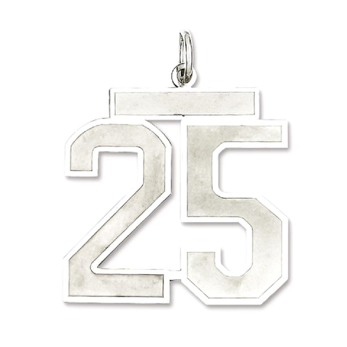 IceCarats 925 Sterling Silver Large Number 25 Sport Laser Etched