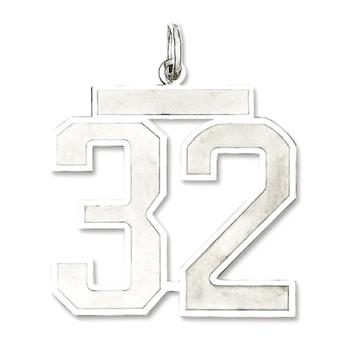 IceCarats 925 Sterling Silver Large Number 32 Sport Laser Etched