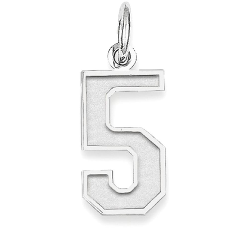 IceCarats 925 Sterling Silver Small Number 5 Sport Laser Etched