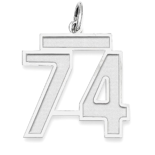 IceCarats 925 Sterling Silver Medium Number 74 Sport Laser Etched