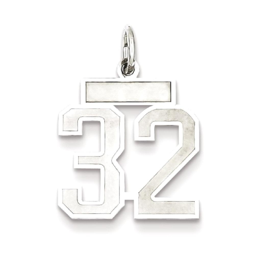 IceCarats 925 Sterling Silver Small Number 32 Sport Laser Etched