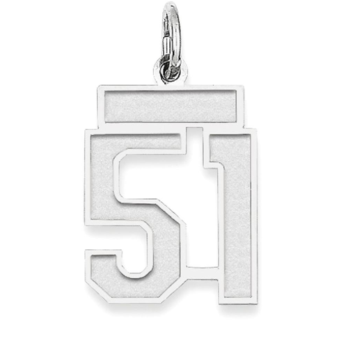 IceCarats 925 Sterling Silver Small Number 51 Sport Laser Etched